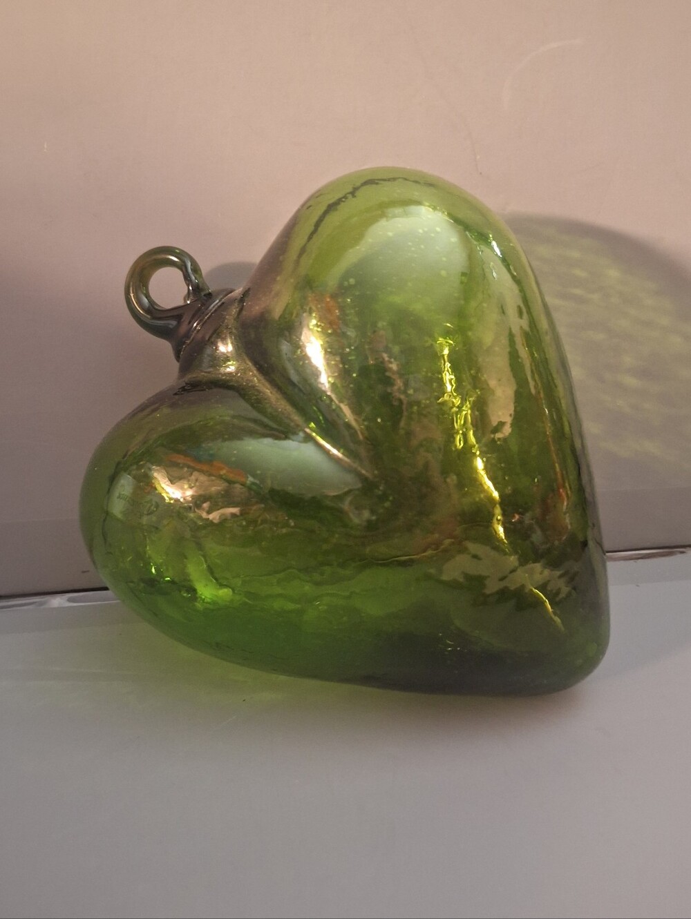 Handblown Mexican glass heart medium-sized - Picture 2 of 5